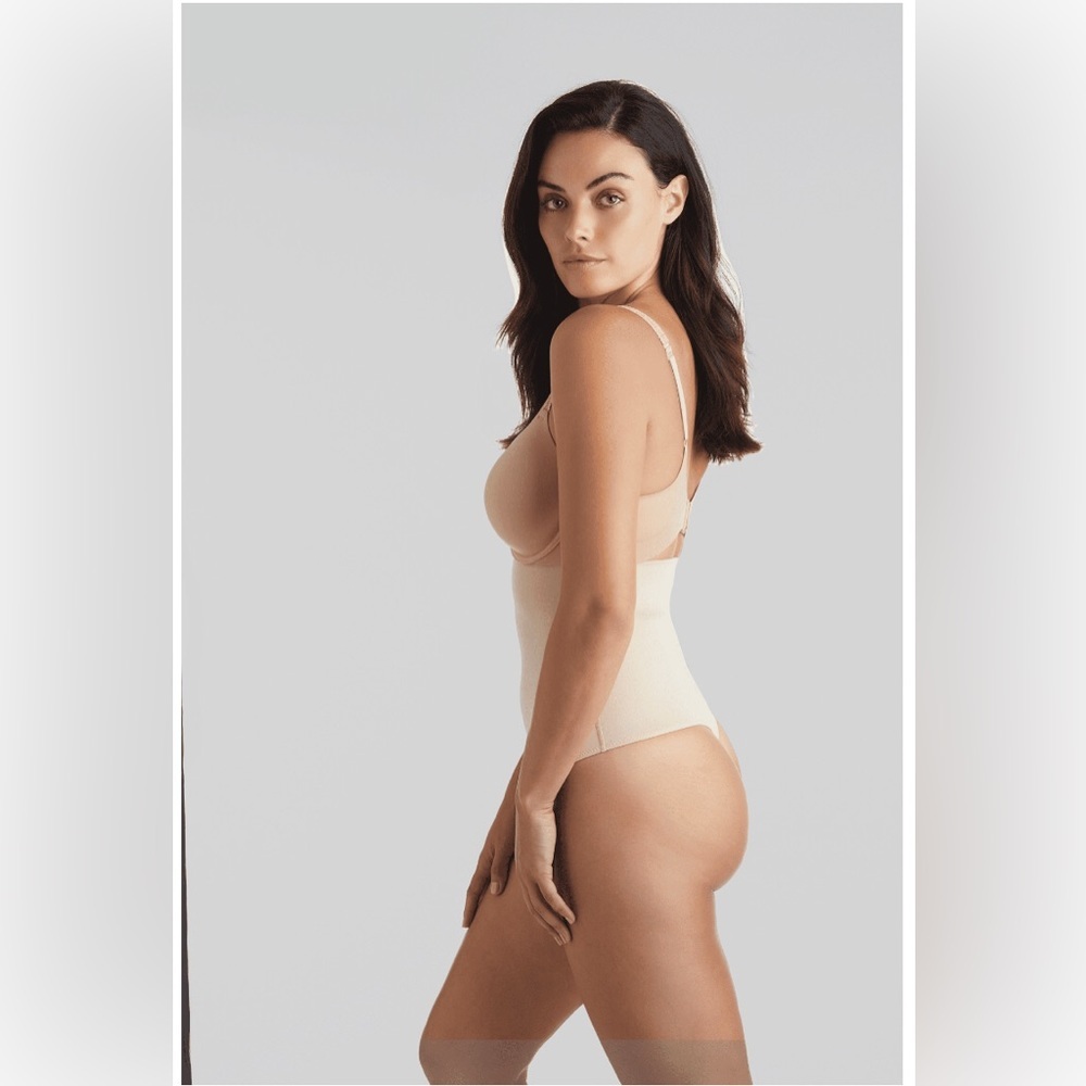 Cupid firm control simply sleek shaping beige nude hi-waist thong size‎ medium